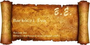 Barkóczi Éva névjegykártya